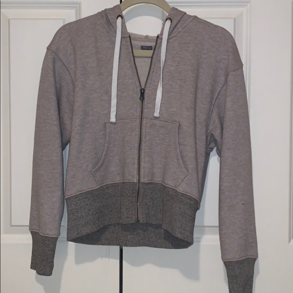 Aerie Cropped Zip Up Sweatshirt